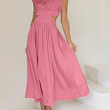Abito Femminile Scollo Ingiottito – Adatto per Occasioni Festive, Con Dettagli Cut-Out