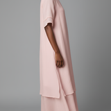 Abito maxi da donna in misto cotone – Maniche corte e orlo irregolare