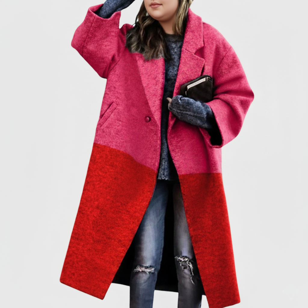 Donna - Cappotto lungo taglia forte - misto lana