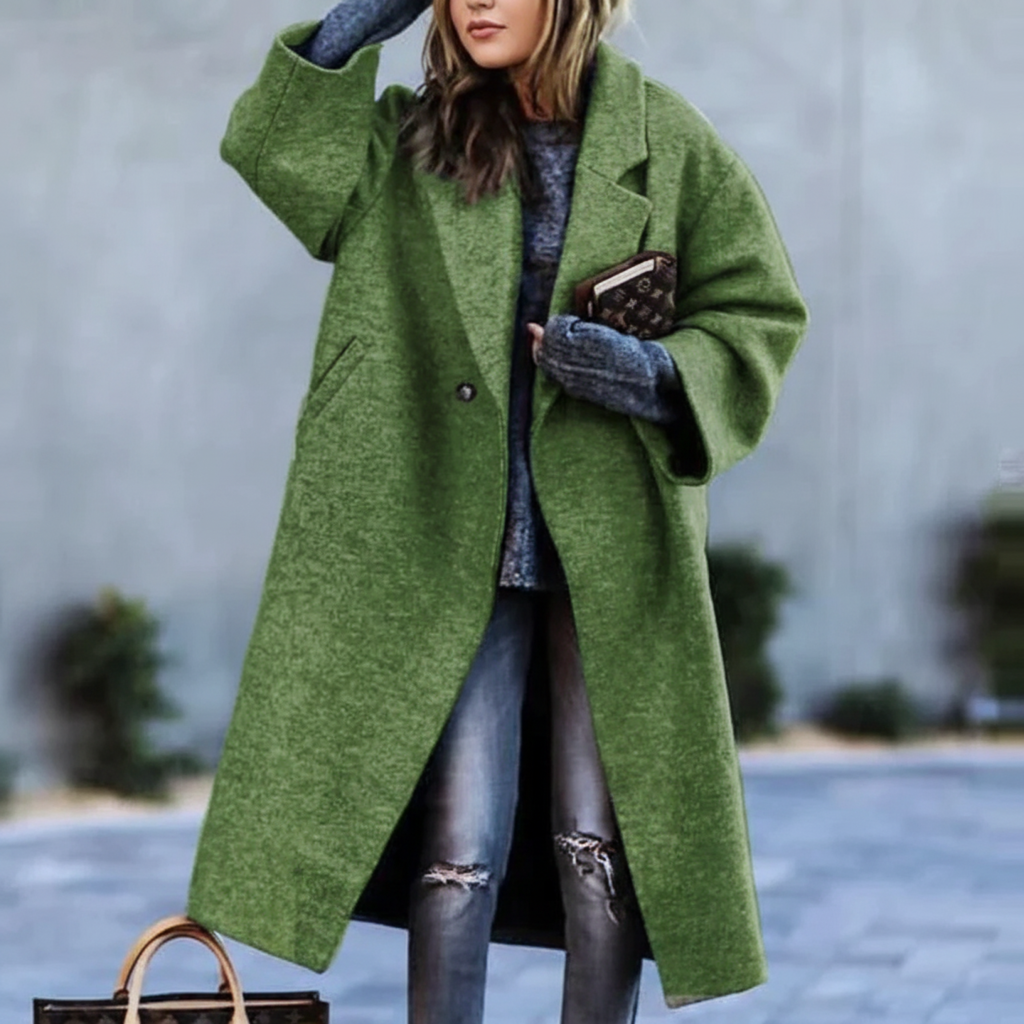 Donna - Cappotto lungo taglia forte - misto lana
