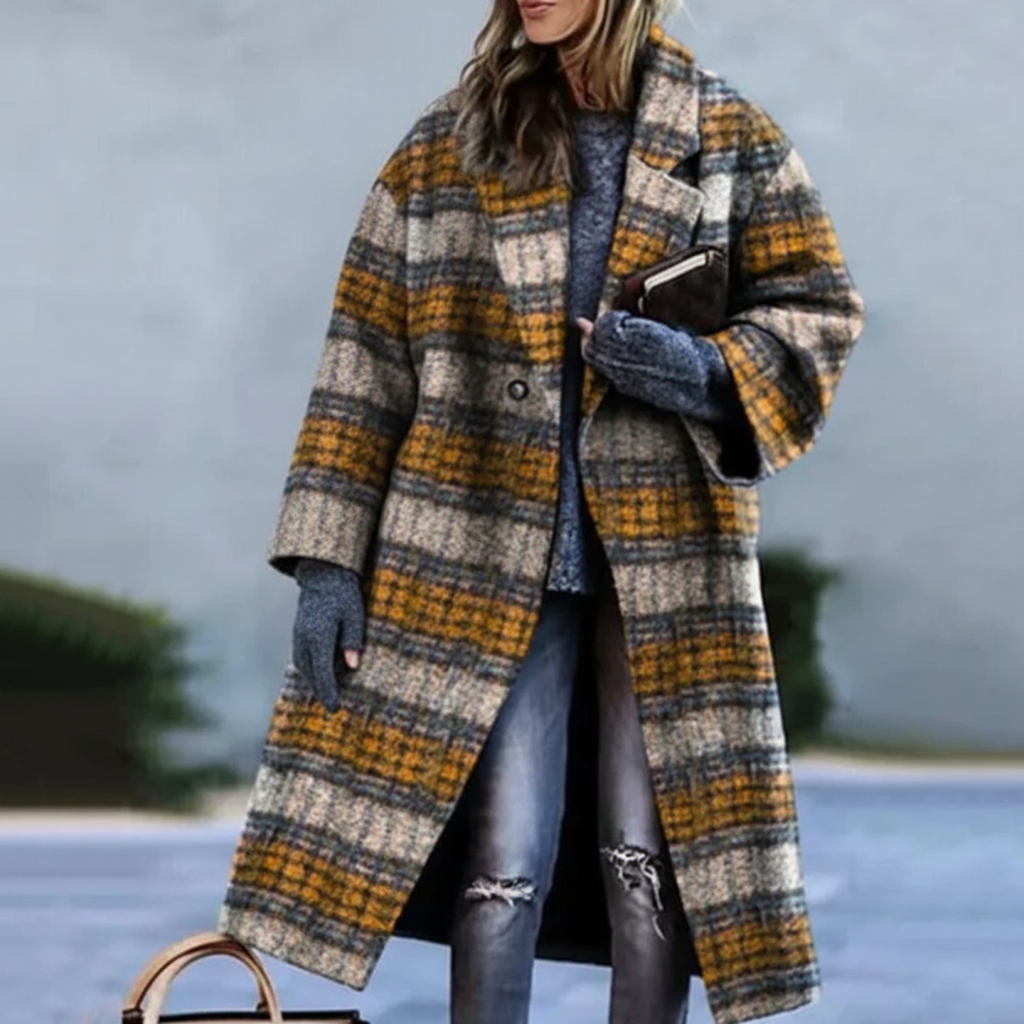 Donna - Cappotto lungo taglia forte - misto lana
