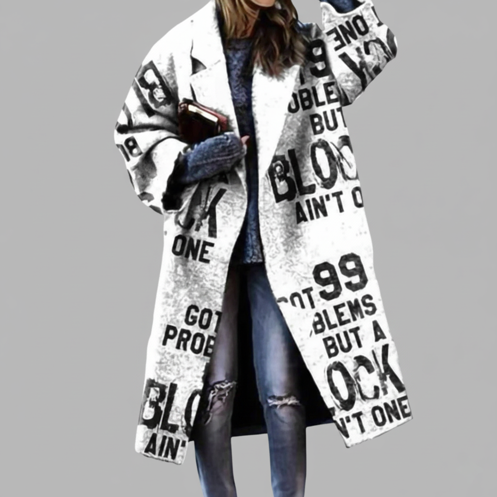 Donna - Cappotto lungo taglia forte - misto lana