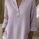 Benedetta™ | Top henley goffrato con bottoni
