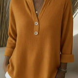 Benedetta™ | Top henley goffrato con bottoni