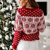 Maglione natalizio nordico da donna – Maglia fantasia accogliente per le feste invernali