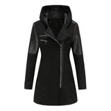 Donna - Cappotto asimmetrico con zip - Pannelli trapuntati
