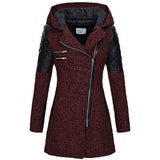 Donna - Cappotto asimmetrico con zip - Pannelli trapuntati