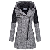 Donna - Cappotto asimmetrico con zip - Pannelli trapuntati