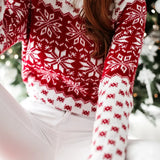 Maglione natalizio nordico da donna – Maglia fantasia accogliente per le feste invernali