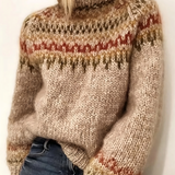 Maglione a Collo Alto per Donne – Lana Islandese, Grigio con Collo Alto per Outfit Casual Autunnali e Invernali