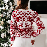 Maglione natalizio nordico da donna – Maglia fantasia accogliente per le feste invernali