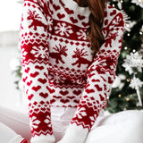 Maglione natalizio nordico da donna – Maglia fantasia accogliente per le feste invernali