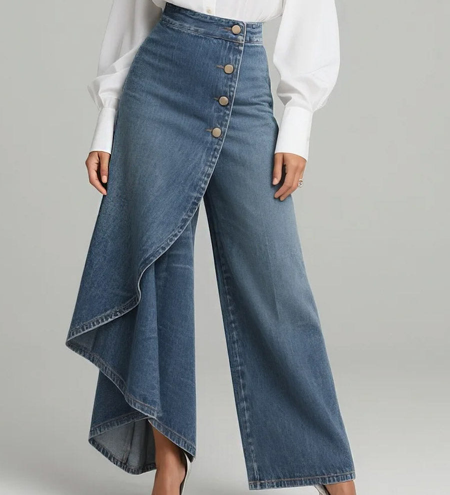 Pantaloni a vita alta da donna | Asimmetrici e a gamba larga