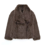 Donna - Giacca elegante in pelliccia sintetica - Stile accogliente