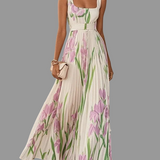 Abito Maxi Donna in Chiffon Senza Maniche – Stile Elegante e Leggero