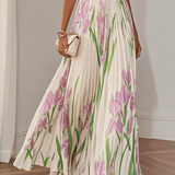 Abito Maxi Donna in Chiffon Senza Maniche – Stile Elegante e Leggero