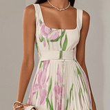 Abito Maxi Donna in Chiffon Senza Maniche – Stile Elegante e Leggero