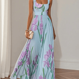 Abito Maxi Donna in Chiffon Senza Maniche – Stile Elegante e Leggero