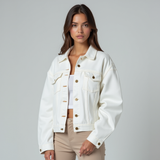Giacca di jeans bianca da donna