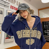 Felpa con cappuccio da donna | Stile college e cerniera lampo