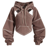Felpa con cappuccio da donna | Dettagli cropped e cut-out