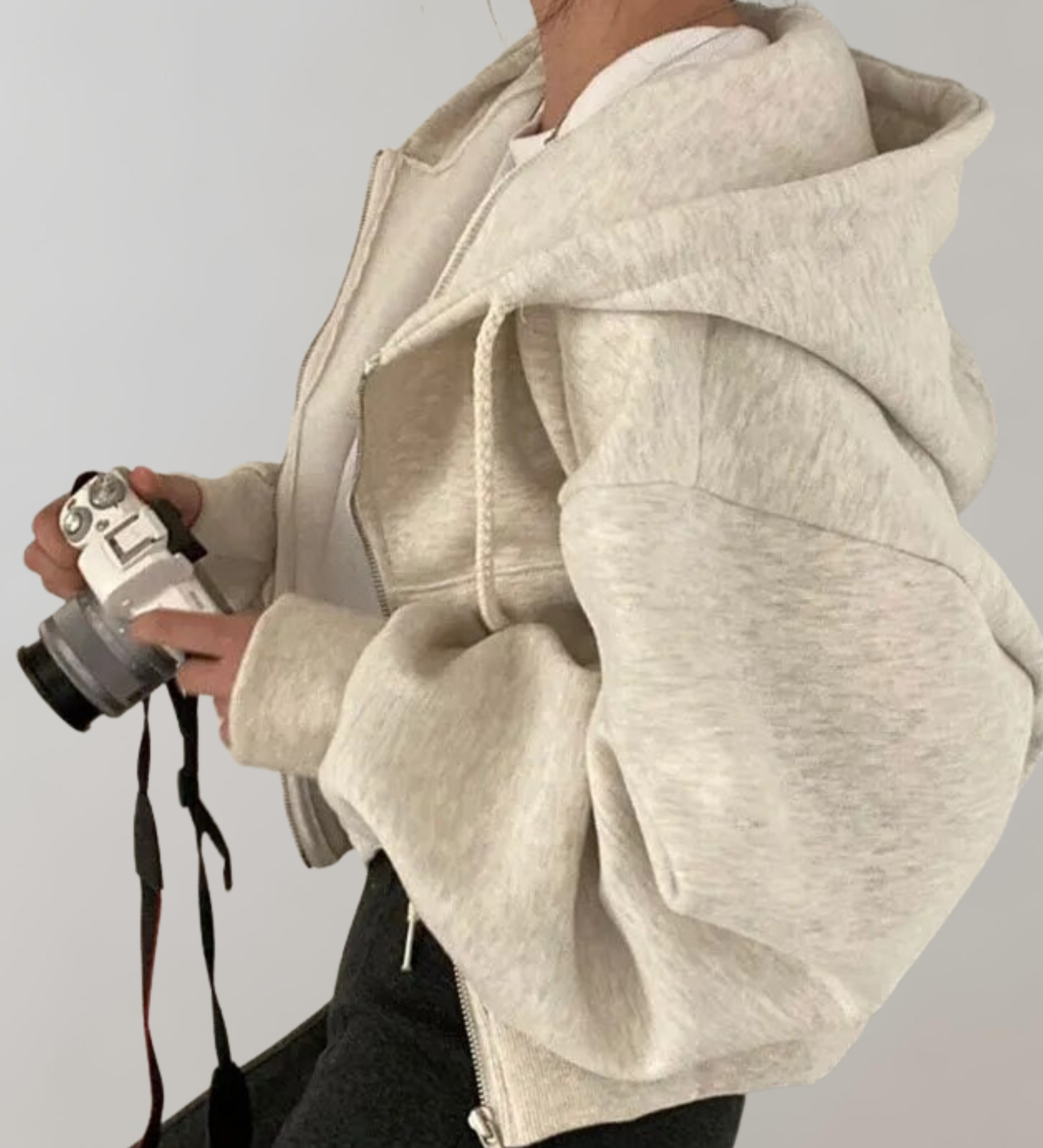 Felpa con cappuccio da donna | Cropped e cerniera a due vie