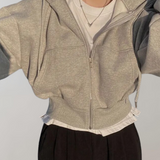 Felpa con cappuccio da donna | Cropped e cerniera a due vie