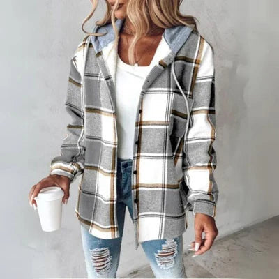 Felpa con cappuccio da donna | Cappuccio e patta con bottoni