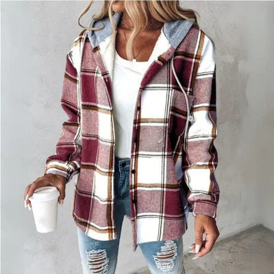 Felpa con cappuccio da donna | Cappuccio e patta con bottoni