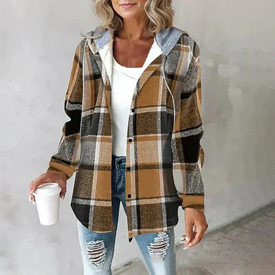 Felpa con cappuccio da donna | Cappuccio e patta con bottoni