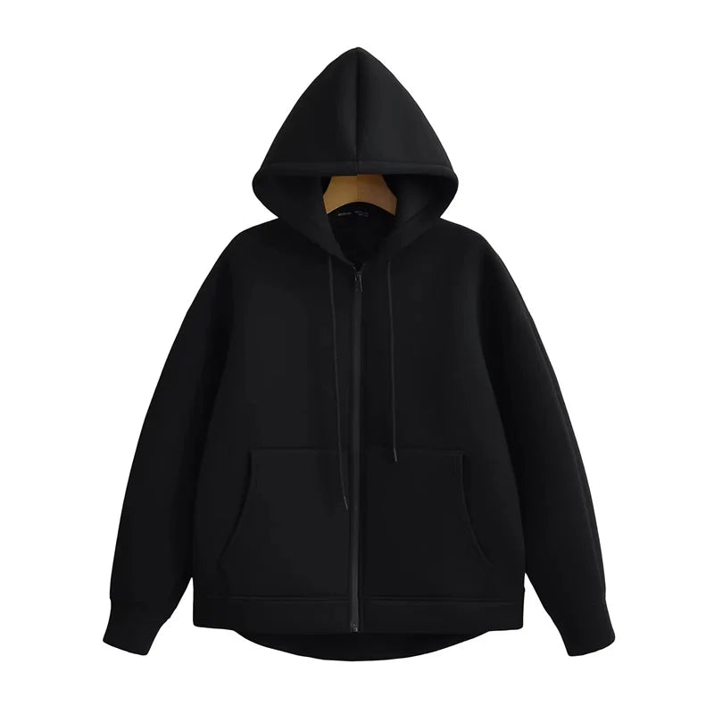 Felpa con cappuccio da donna | Taglio oversize e cerniera lampo