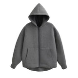 Felpa con cappuccio da donna | Taglio oversize e cerniera lampo