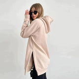 Felpa con cappuccio da donna | Taglio oversize e spacchi laterali