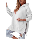 Felpa con cappuccio da donna | Taglio oversize e spacchi laterali