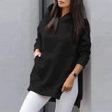 Felpa con cappuccio da donna | Taglio oversize e spacchi laterali