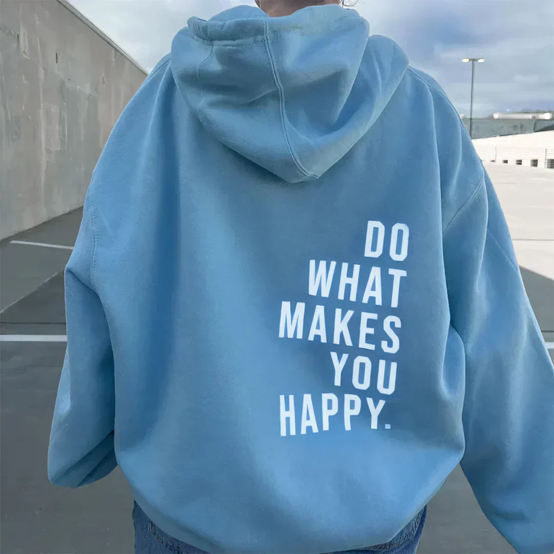 Felpa con cappuccio da donna | Stampa con slogan e taglio oversize