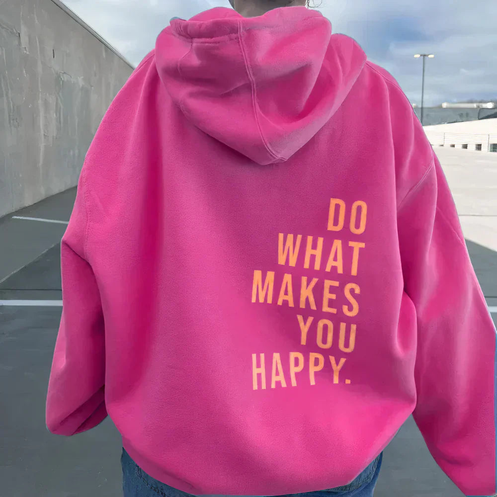 Felpa con cappuccio da donna | Stampa con slogan e taglio oversize