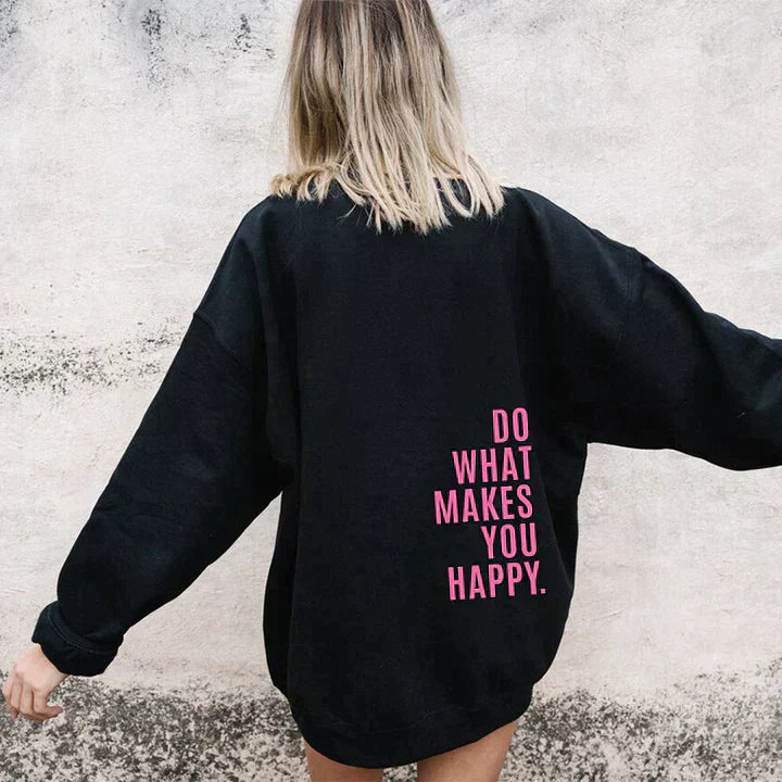 Felpa con cappuccio da donna | Stampa con slogan e taglio oversize