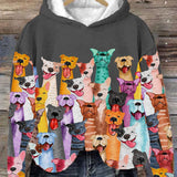Felpa con cappuccio da donna | Motivo animale e stampa all-over