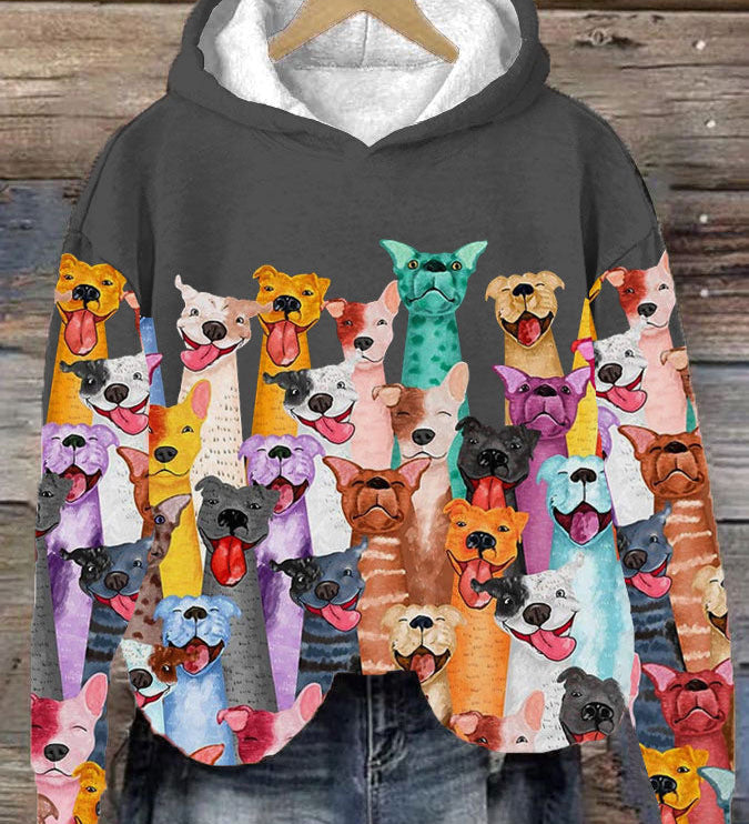 Felpa con cappuccio da donna | Motivo animale e stampa all-over