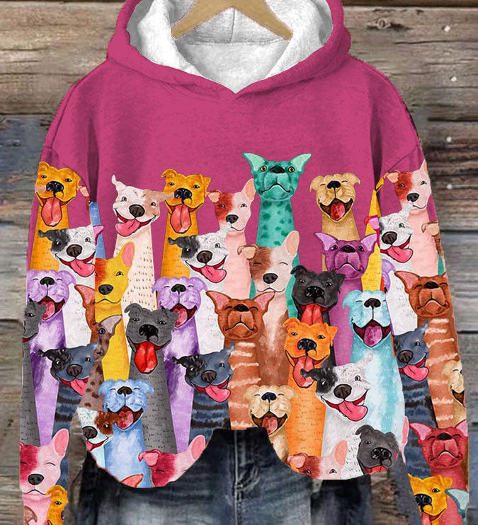 Felpa con cappuccio da donna | Motivo animale e stampa all-over