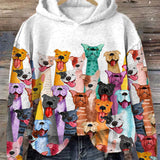 Felpa con cappuccio da donna | Motivo animale e stampa all-over