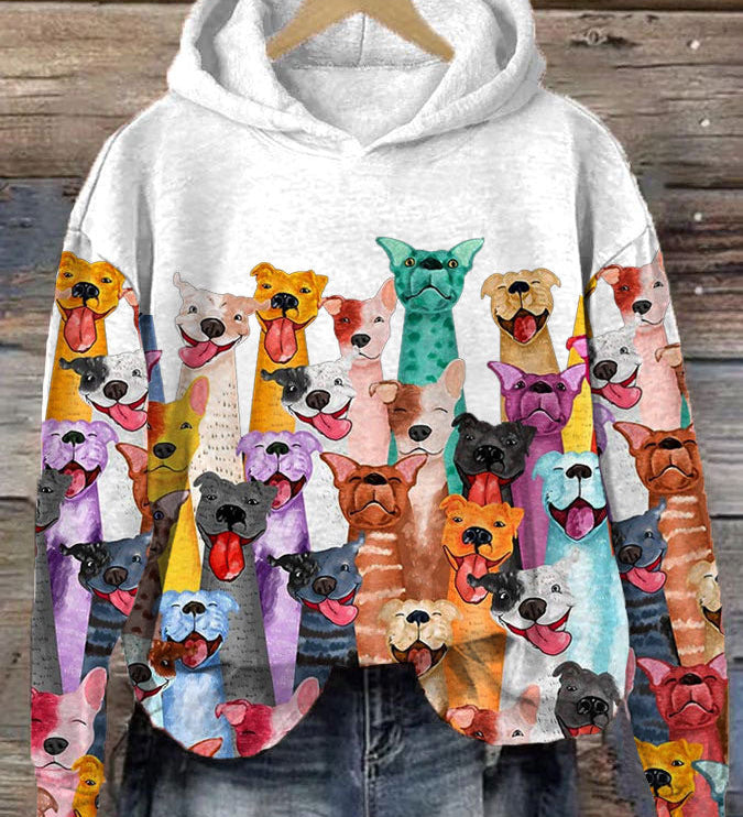 Felpa con cappuccio da donna | Motivo animale e stampa all-over