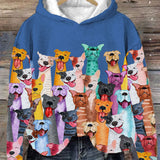 Felpa con cappuccio da donna | Motivo animale e stampa all-over