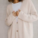Donna - Accogliente cardigan oversize - Maglia a coste