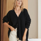 Cardigan in maglia oversize da donna – Strato morbido con bottoni frontali per l’ufficio e le giornate informali