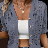 Cardigan Oversized da Donna – Con Design Openwork, Adatto per Primavera e Estate