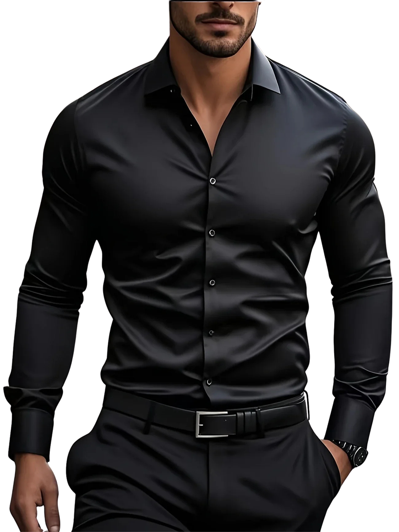 Varel | Camicia elegante a maniche lunghe con bottoni