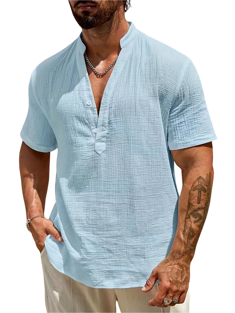 Varel | Camicia estiva elegante con colletto alto