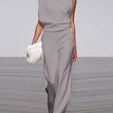 Tuta Scollo Asimmetrico – Con Spalla Scoperta e Pantaloni Larghi per Uso Casual